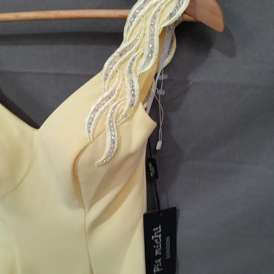 PIA MICHI EMBELLISHED YELLOW OCCASIONAL DRESS - 14