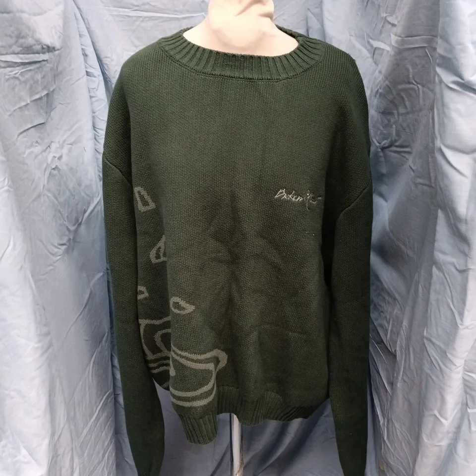 BROKEN PLANET HEAVYWEIGHT SWEATER IN GREEN - LARGE