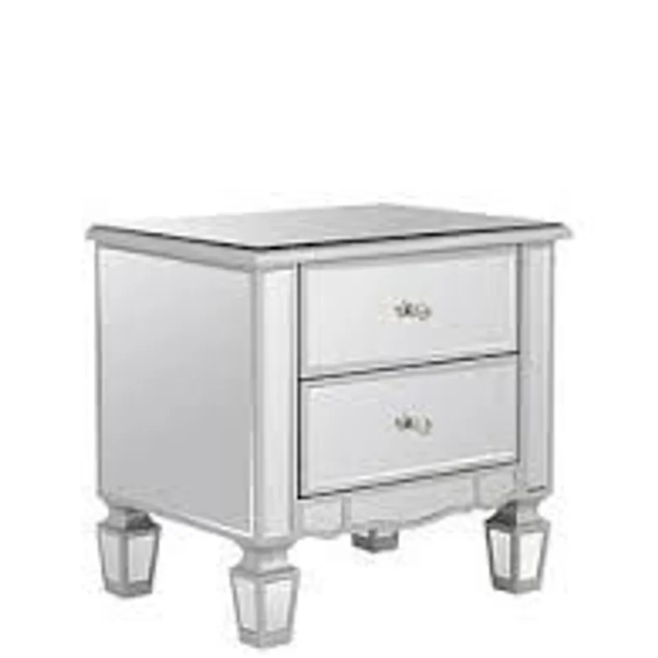 MIRAGE 2 DRAWER BEDSIDE MIRRORED CABINET RRP £169