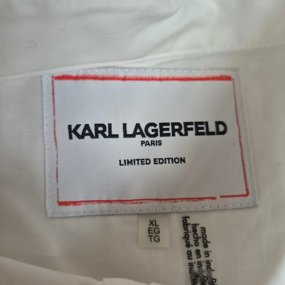 UK XL KARL LAGERFELD PARIS LIMITED EDITION WHITE SHIRT – PARIS SKETCH PRINT