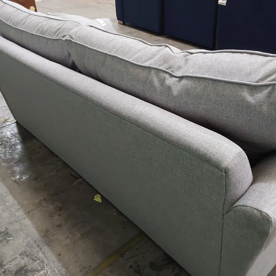 QUALITY BRITISH MADE LOUNGE Co THREE SEATER SIFA LIGHT GREY FABRIC 