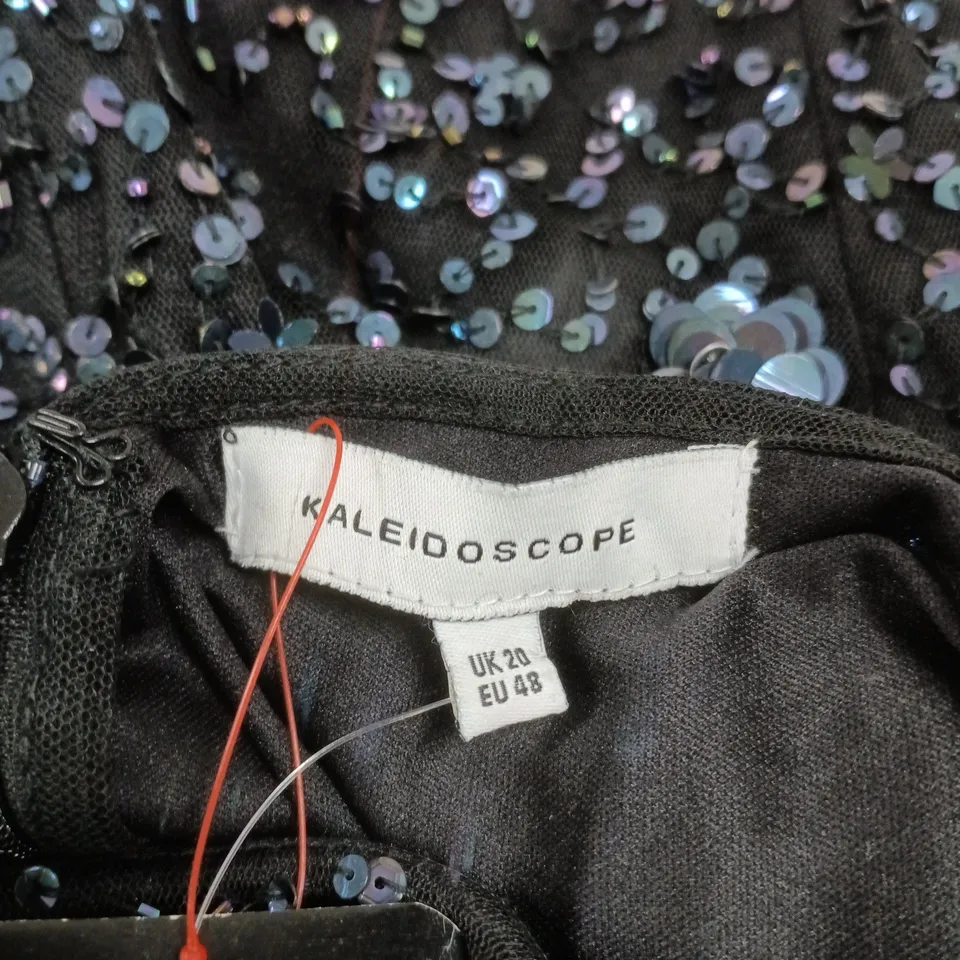 KALEIDOSCOPE BEADED SHIFT DRESS BLACK SIZE 20