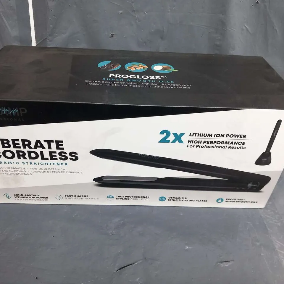 BOXED REVAMP PROFESSIONAL LIBERATE CORDLESS CERAMIC STRAIGHTENER