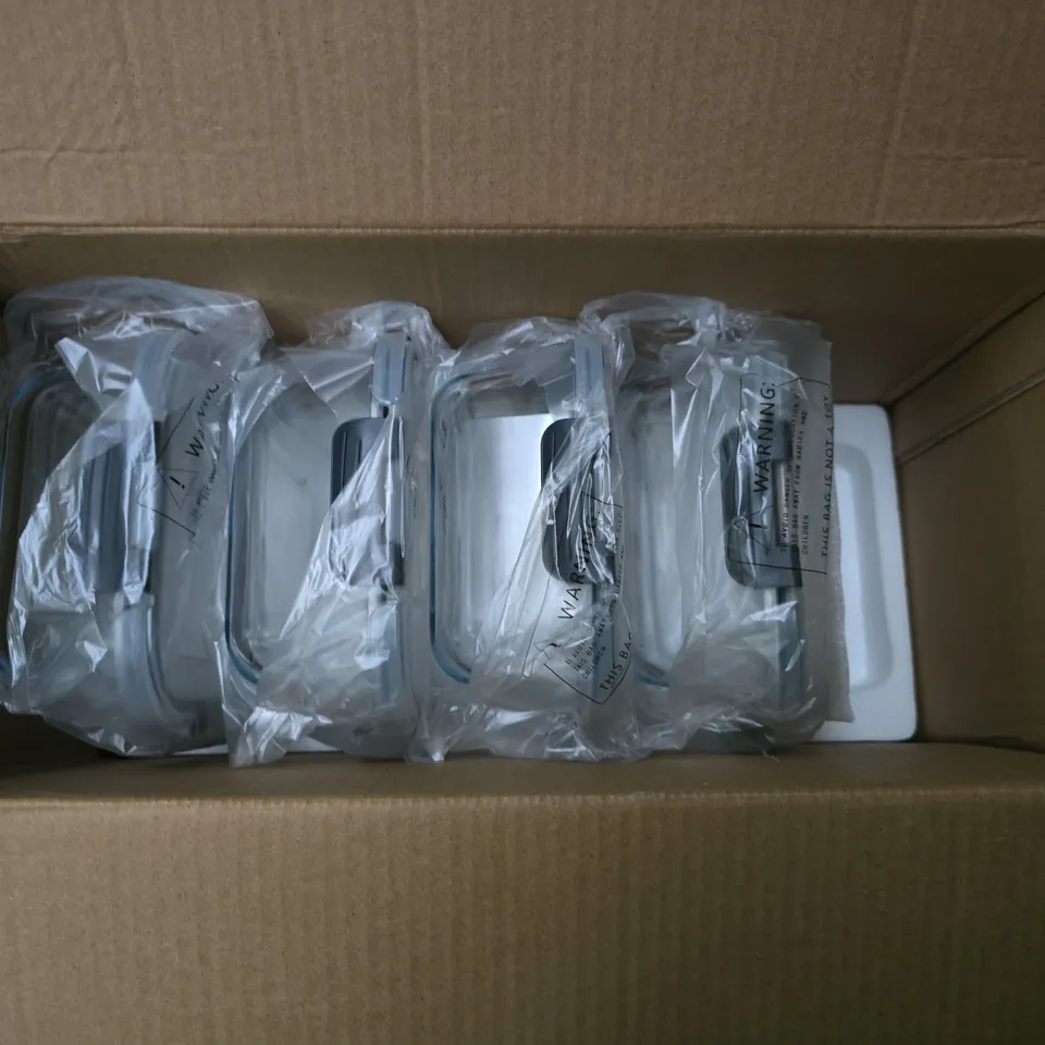 LOT OF 5 GLASS FOOD STORAGE CONTAINERS WITH LIDS