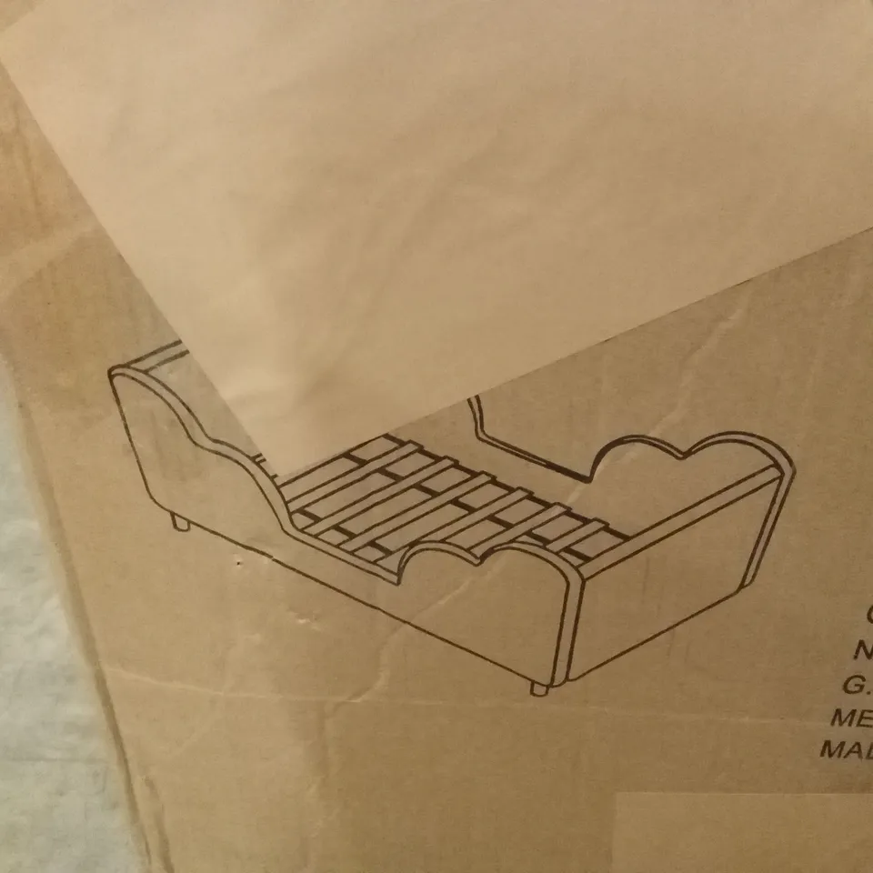 BOXED SMALL CHILDREN'S BED FRAME, 4-7 YEARS - GREY (1 BOX)