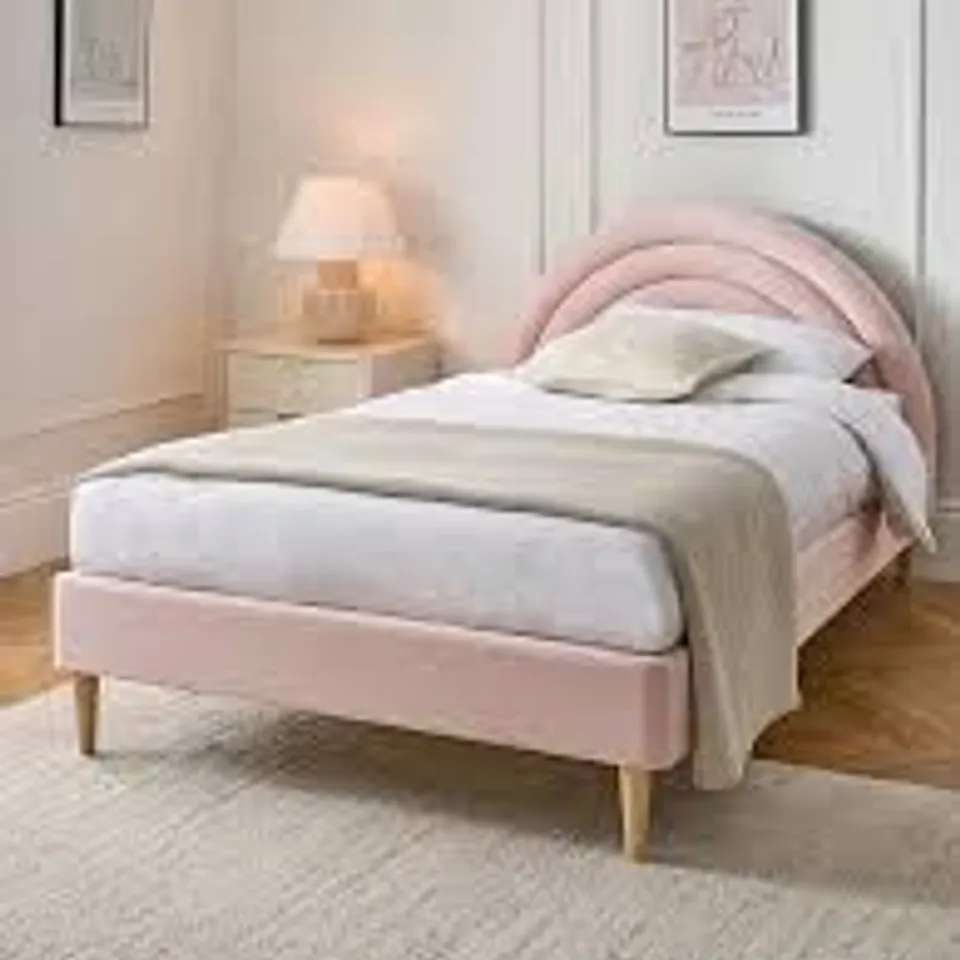 BOXED RAINBOW SMALL DOUBLE BED FRAME - PINK (2 BOXES)