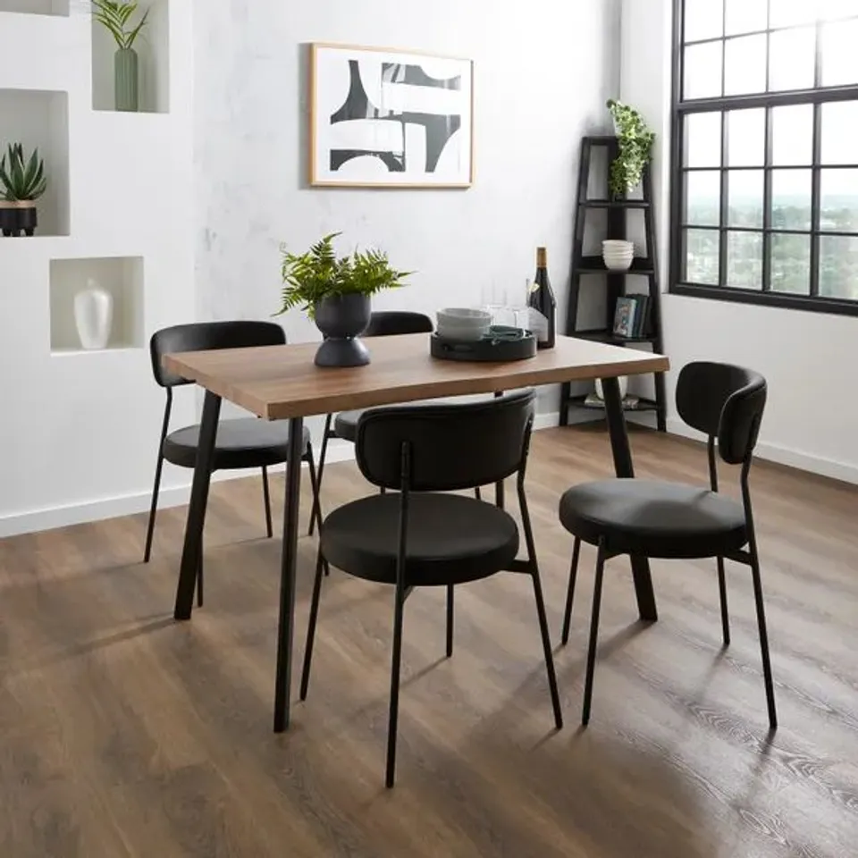BOXED TIARNA WAVE EDGE TABLE - RUSTIC WOOD EFFECT (1 BOX)