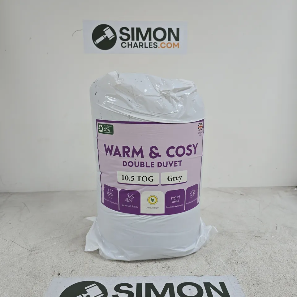 WARM AND COSY DOUBLE DUVET 10.5 TOG GREY