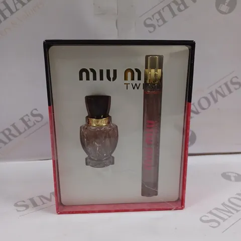 MIU MIU TWIST EAU DE PARFUM 5ML MINIATURE &10ML EDP SPRAY PERFUME GIFT SET