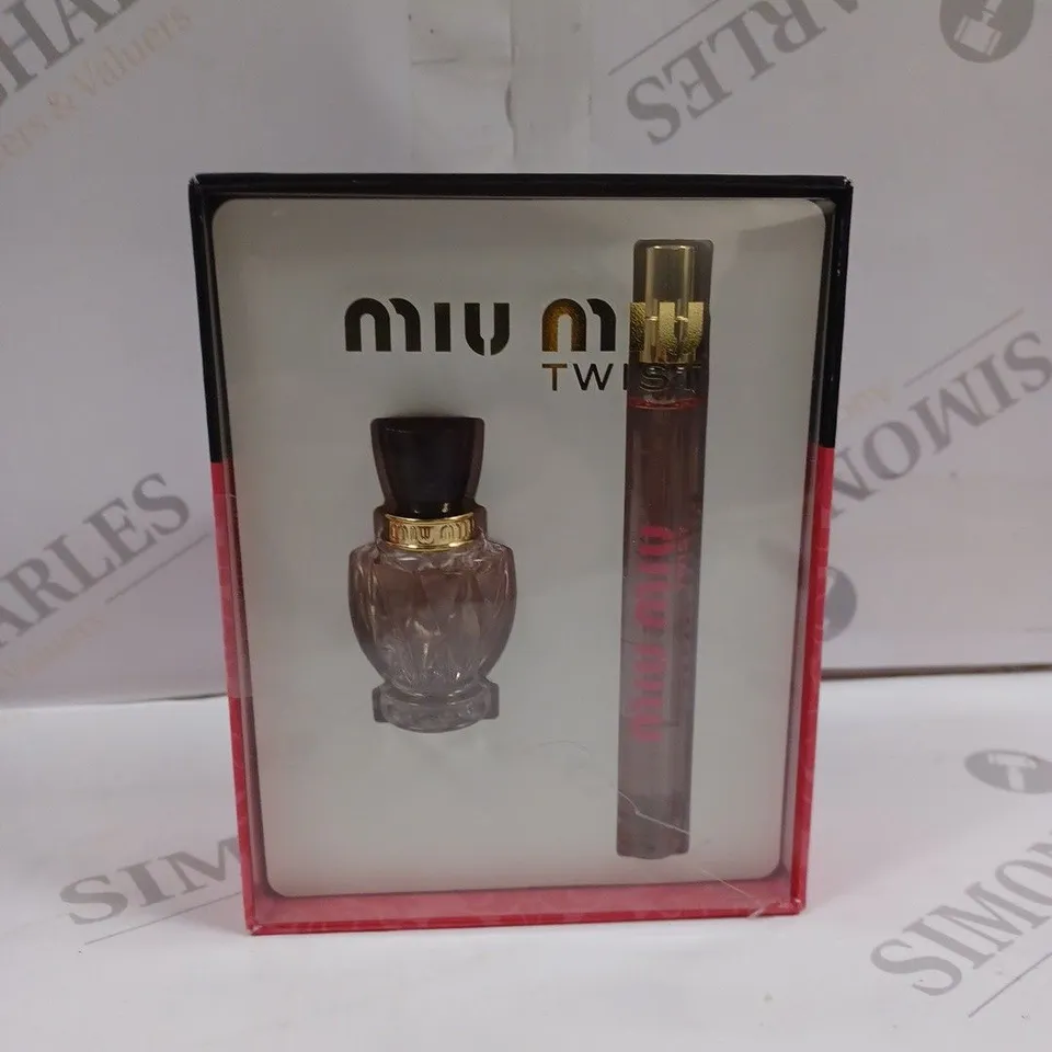 MIU MIU TWIST EAU DE PARFUM 5ML MINIATURE &10ML EDP SPRAY PERFUME GIFT SET