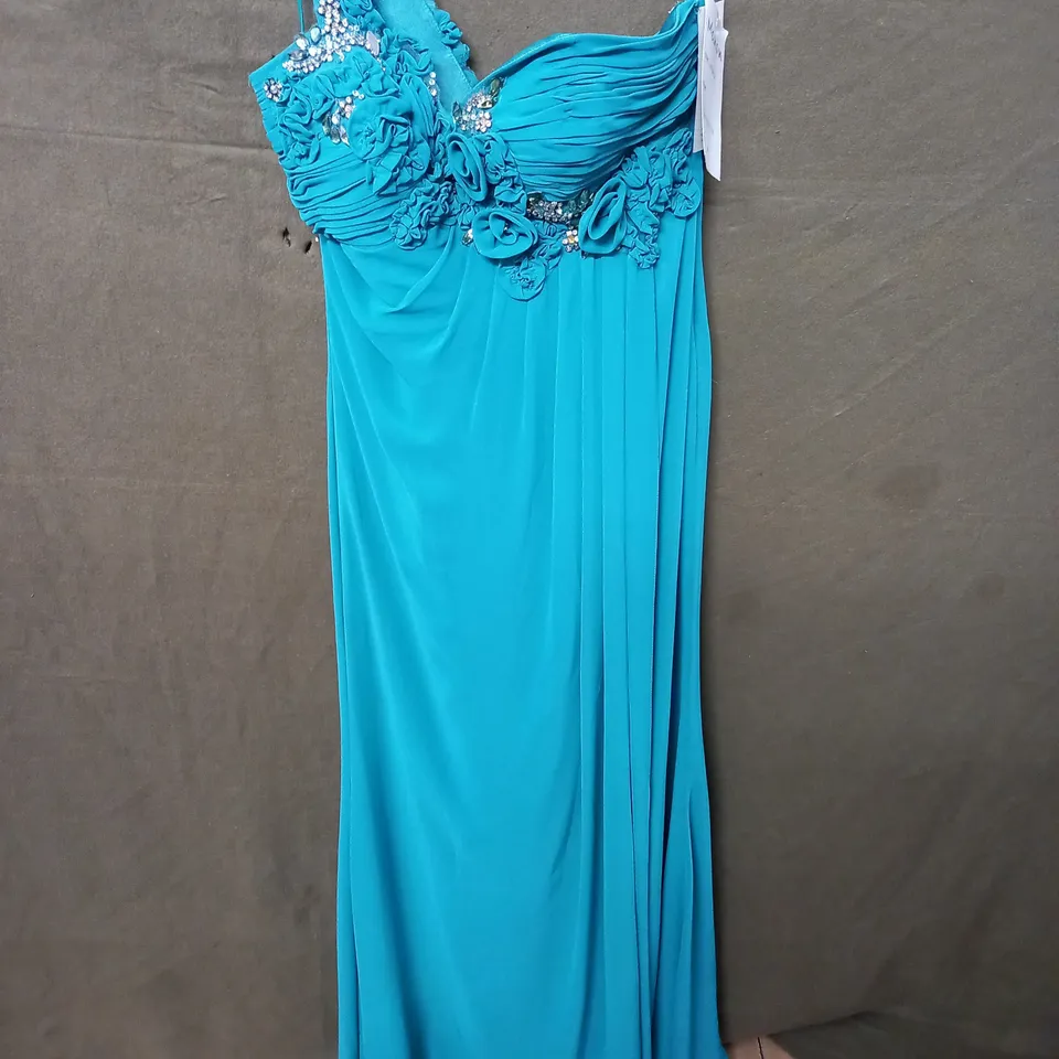 MANON TURQUOISE EMBELLISHED OCCASIONAL DRESS - 14