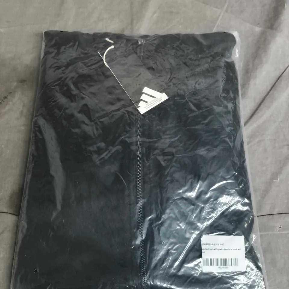 ADIDAS FOOTBALL SQUADRA HOODIE - BLACK/RED, SIZE L