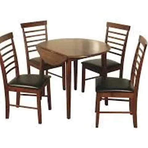 BOXED HANOVER ROUND DROP LEAF TABLE - DARK OAK (1 BOX)