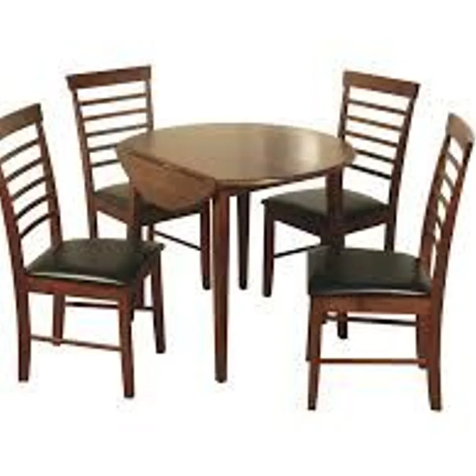 BOXED HANOVER ROUND DROP LEAF TABLE - DARK OAK (1 BOX)