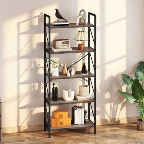 BOXED INDUSTRIAL BOOKCASE, CORNER SHELF UNIT, FOR LIVING ROOM (1 BOX)