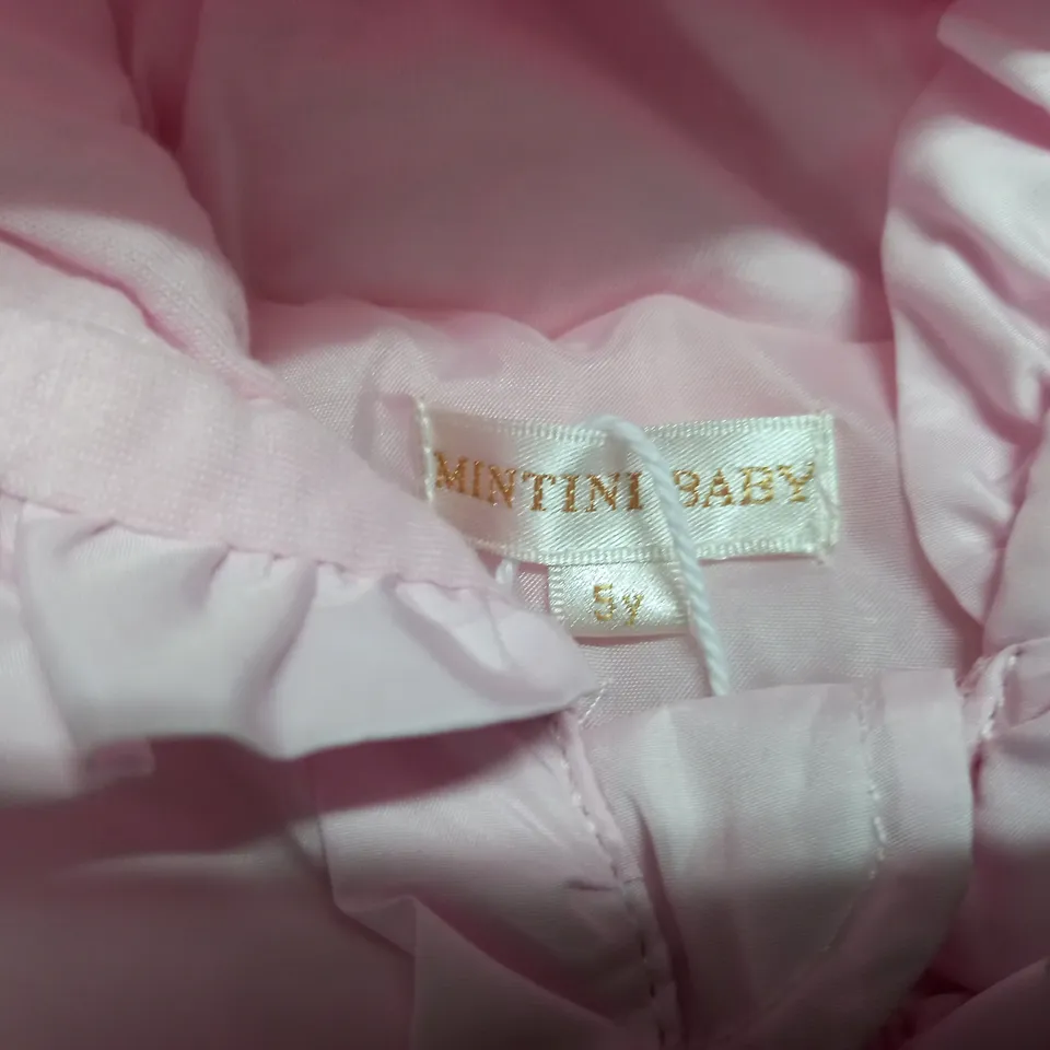 MINTINI BABY PINK WITH BOW DETAIL COAT - 5 YEARS 