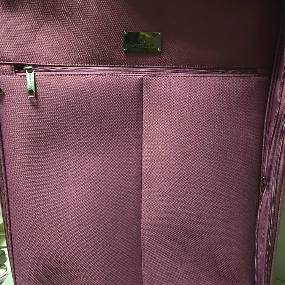 FEATHERSTONE PURPLE FABRIC 4 WHEEL SUITCASE LARGE