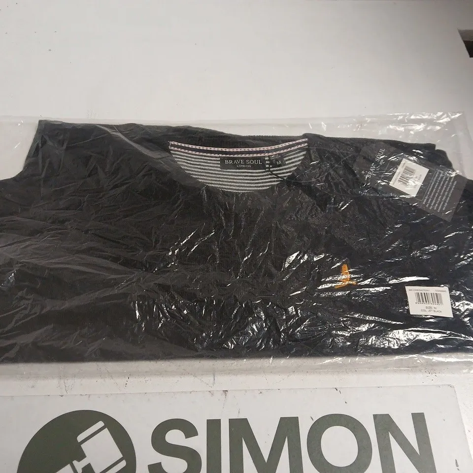 BRAVE SOUL LONDON MEN’S TOP – JET BLACK – SIZE M (MK-230EINSTEIN1)
