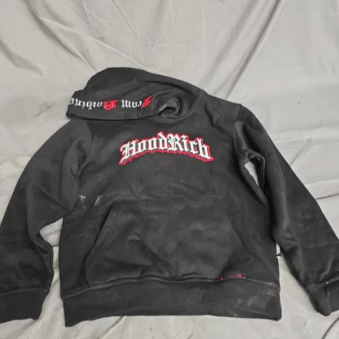 HOODRICH YOUTH EMBROIDERED HOODIE IN BLACK SIZE 10-12YRS