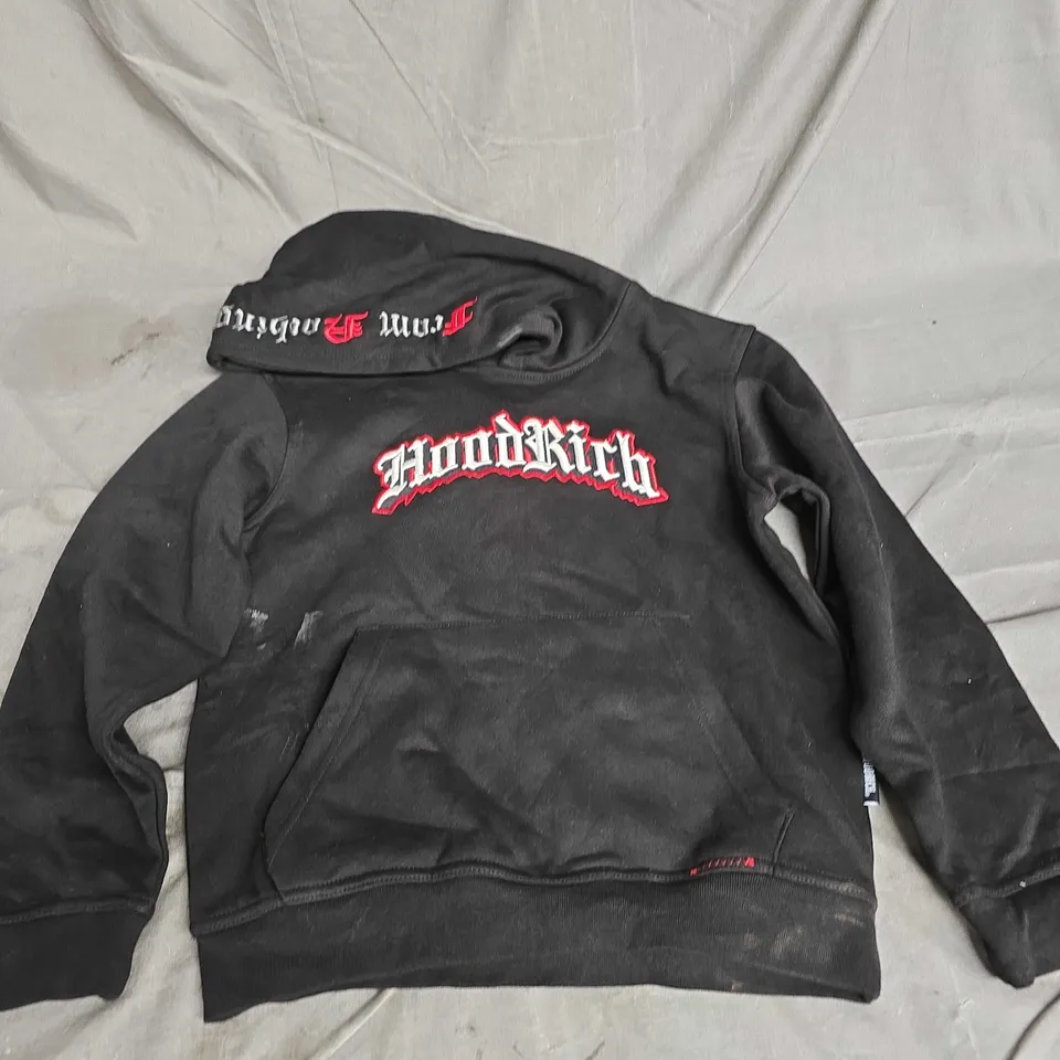 HOODRICH YOUTH EMBROIDERED HOODIE IN BLACK SIZE 10-12YRS