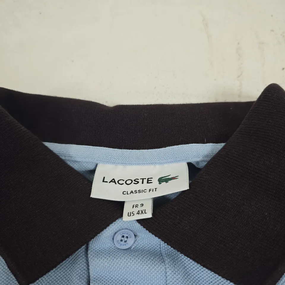 LACOSTE CLASSIC FIT BLUE POLO SIZE 4XL