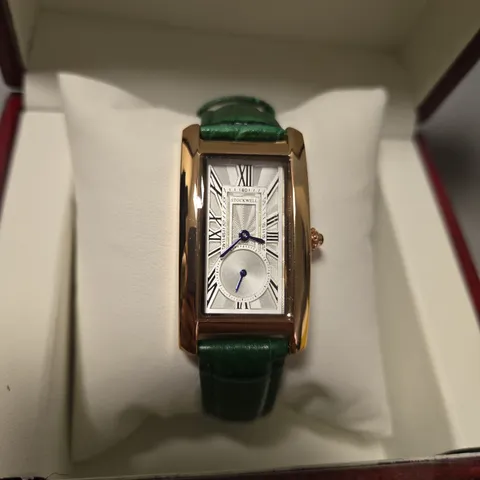 STOCKWELL LADIES GREEN LEATHER STRAP WATCH