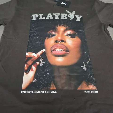 PLAYBOY NECKLACE OVERSIZED TEE - SIZE 10