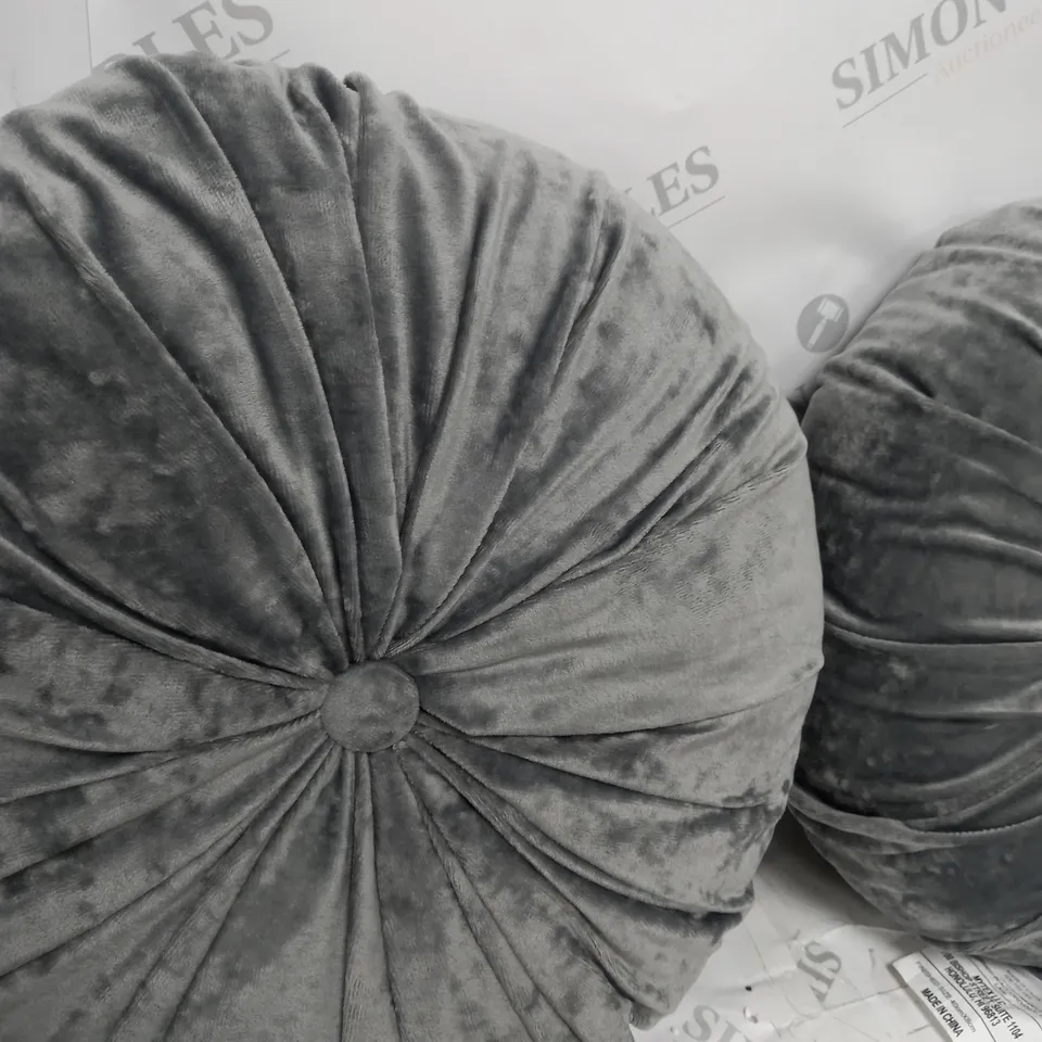 2 X ROUND VELVET CUSHION THROW PILLOW
