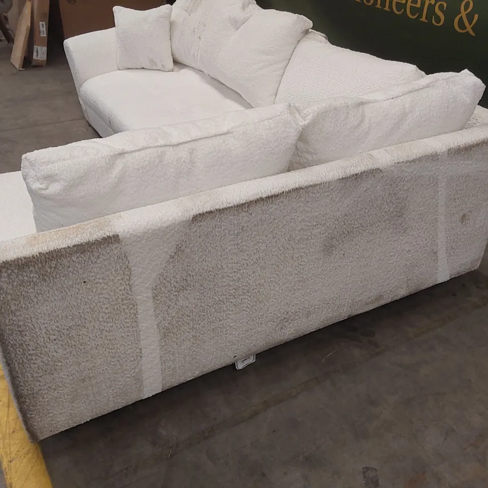 RUNE FABRIC CORNER SOFA - CREAM RRP £1099
