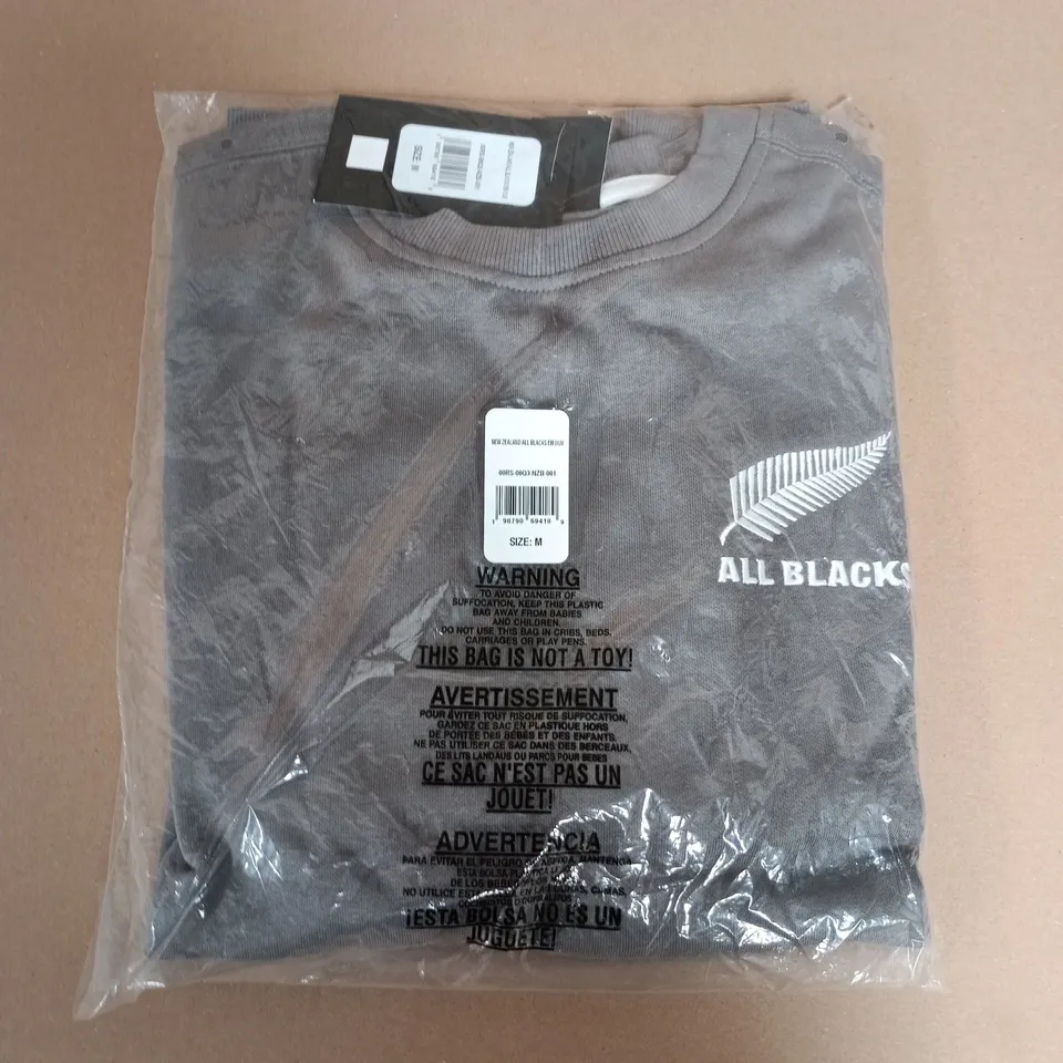 BAGGED NEW ZEALAND ALL BLACKS CREWNECK IN GREY - MEDIUM