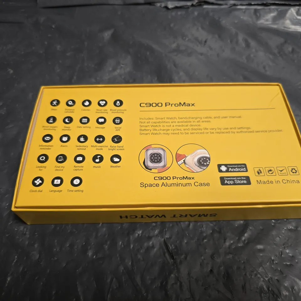 C900 PROMAX SMART WATCH WITH ORANGE & BEIGE BANDS – SPACE ALUMINUM CASE