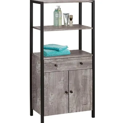 BOXED CHRIS VERTICO WITH 2 DOORS & 1 DRAWER IN CONCRETE LOOK (1 BOX)