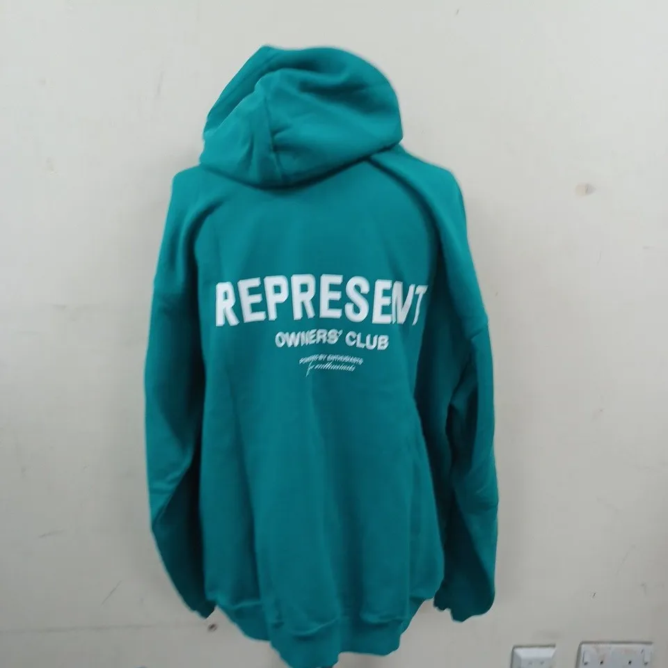 REPRESENT OWNERS CLUB HOODIE HOODIE TEAL SIZE XL 