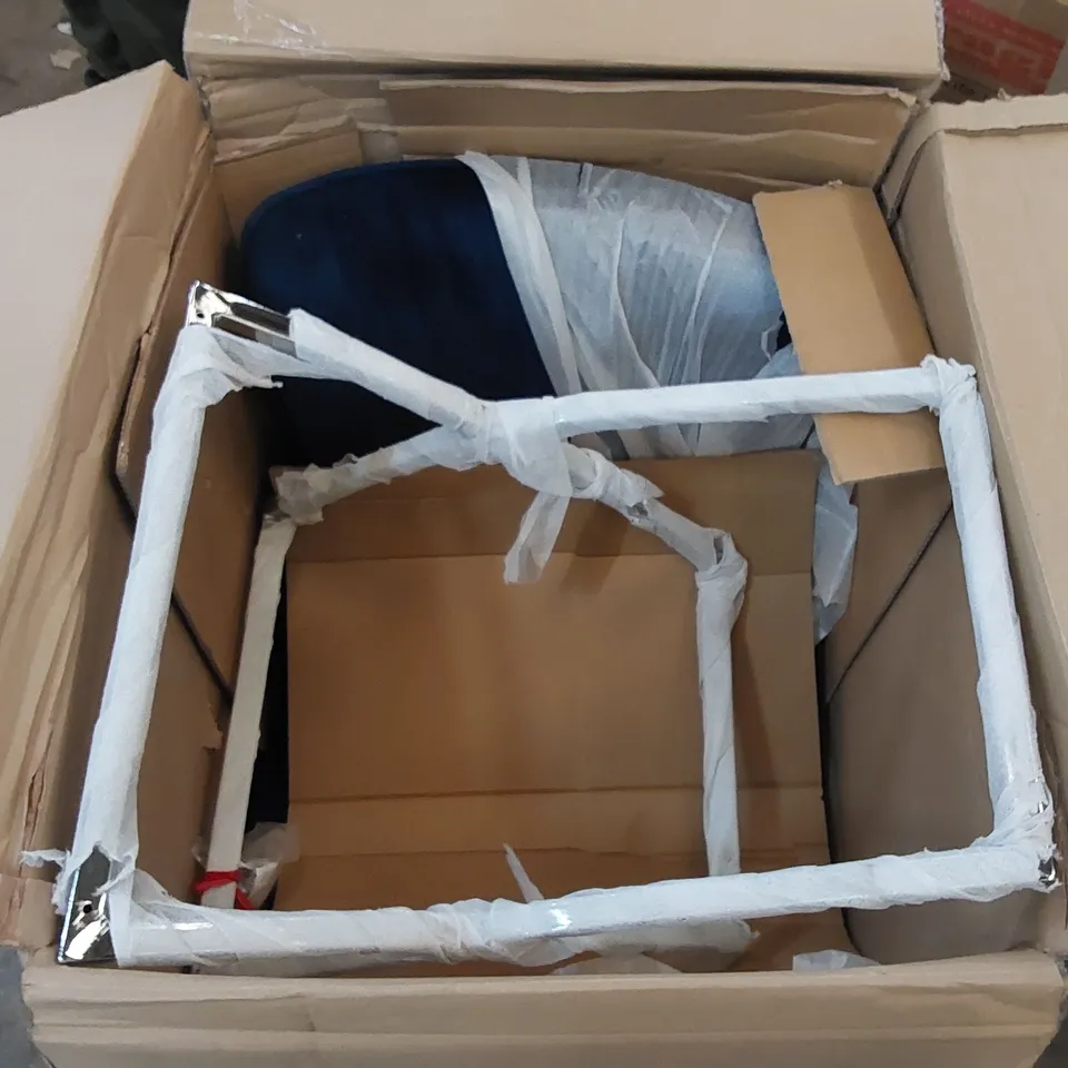 BOXED ROCCO DINING CHAIR IN BLUE VELVET (1 BOX)