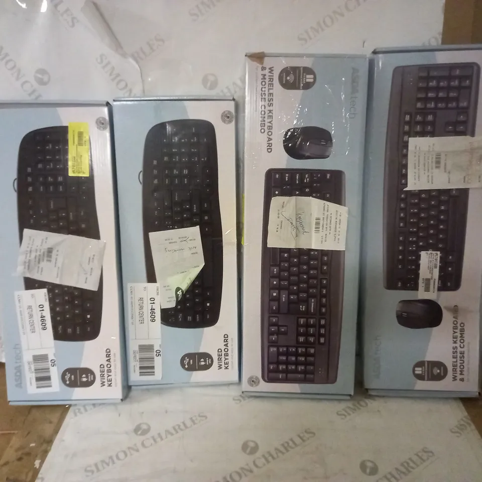 LOT OF 4 ASSORTED ASDATECH COMPUTER KEYBOARDS