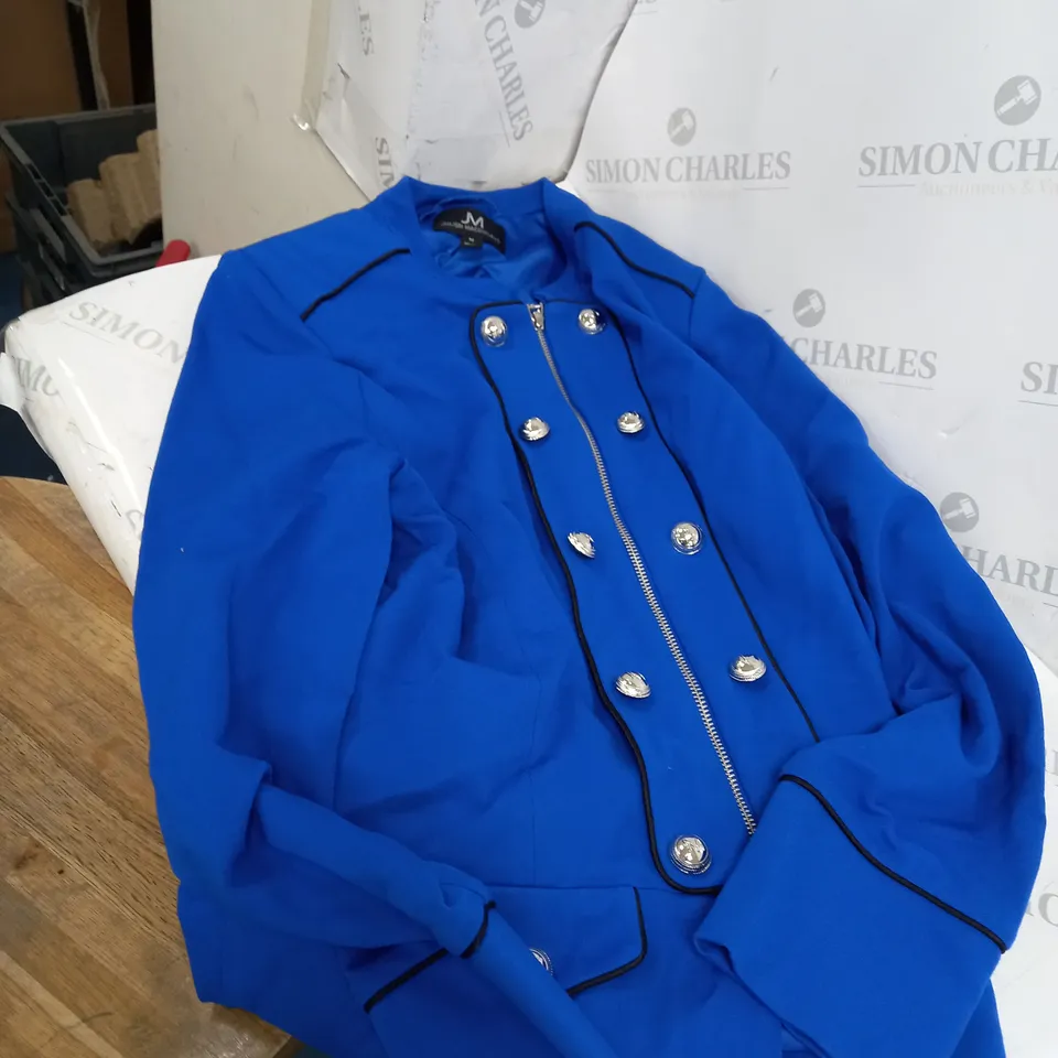 BLUE JULIEN MACDONALD CASUAL JACKET WITH SILVER STYLE BUTTONS SIZE 12
