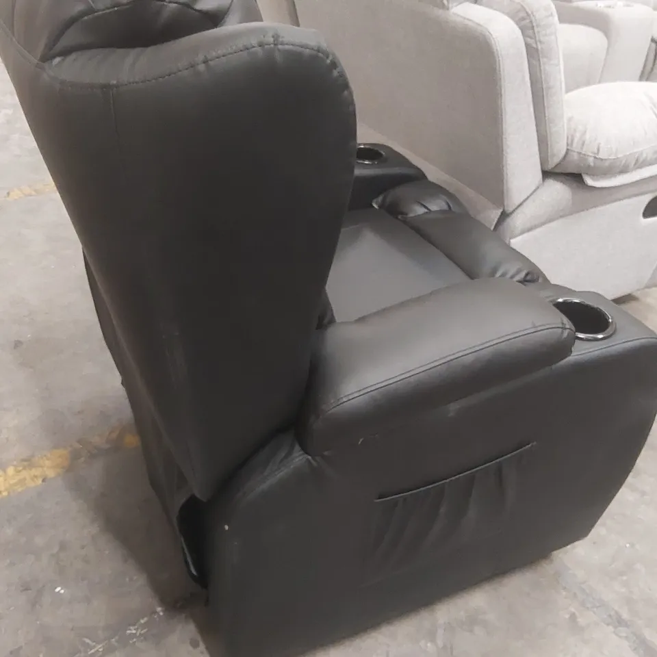 QUALITY DESIGNER FAUX LEATHER ELECTRIC RECLINING ARMCHAIR