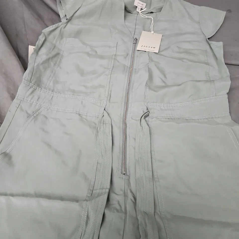 JIGSAW LINEN LYOCELL JUMPSUIT – GREEN – UK 12 (WOMEN)
