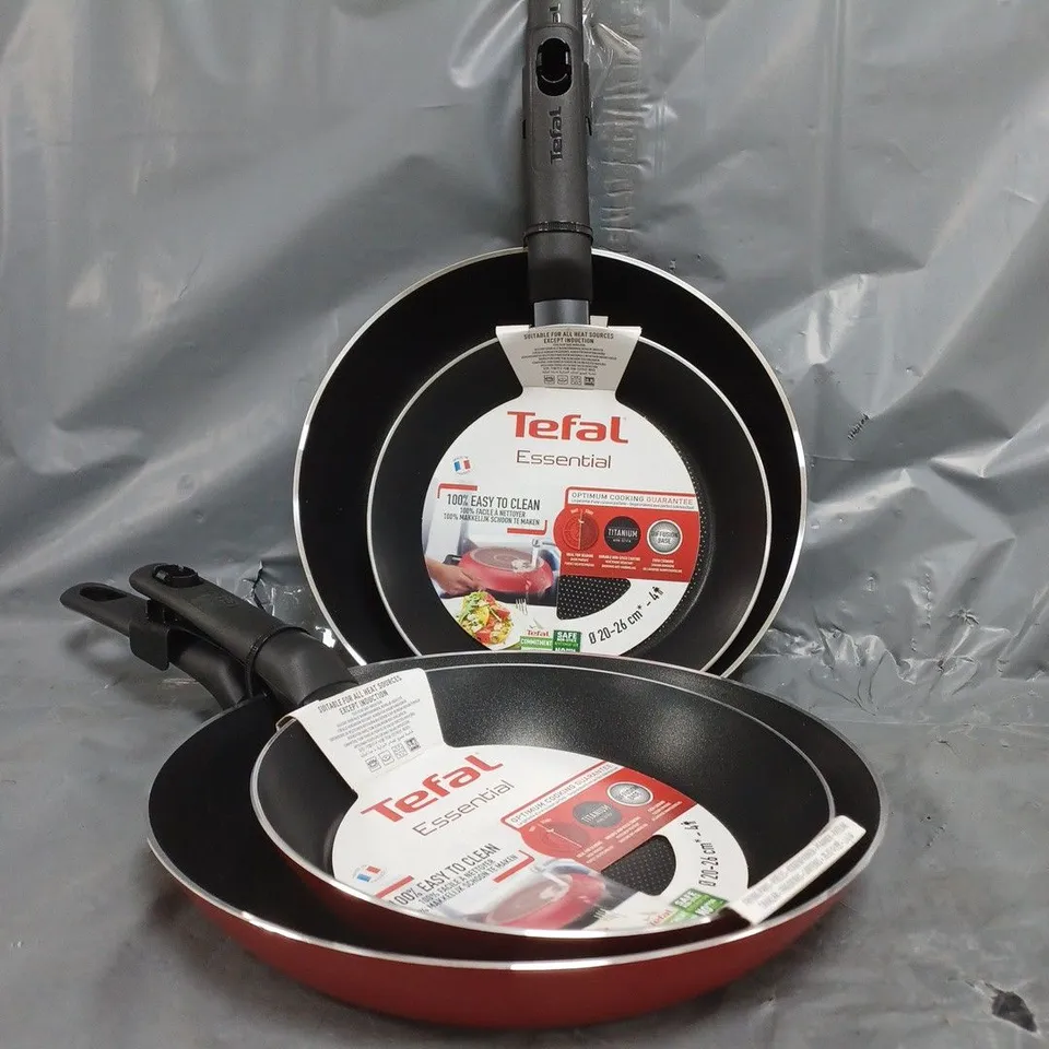 BOX OF 4 TEFAL DUO PAN SETS IN RED