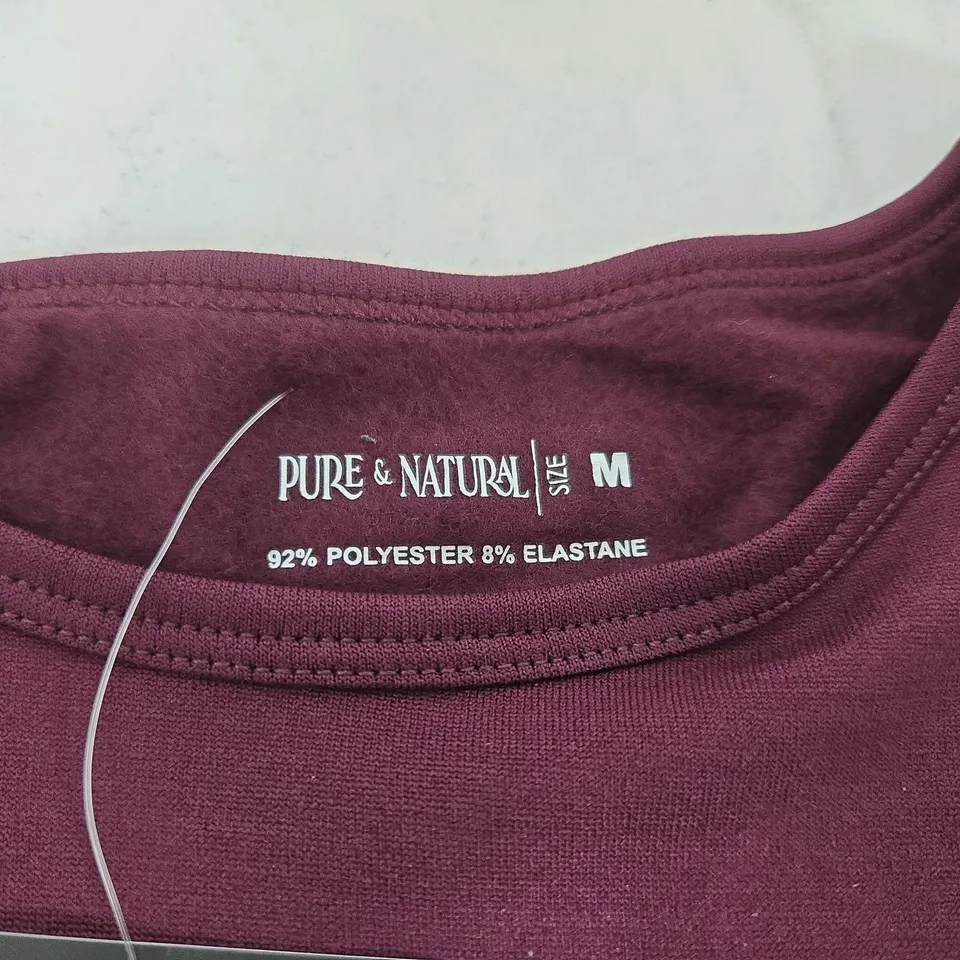PURE & NATURAL BURGUNDY LONG-SLEEVE TOP, WOMEN'S UK M