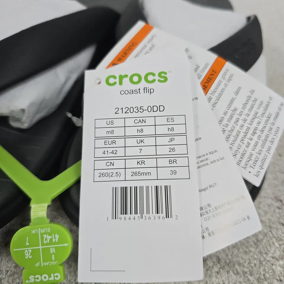 CROCS COAST FLIP SANDALS – UK 7 (EU 41-42; US 8)