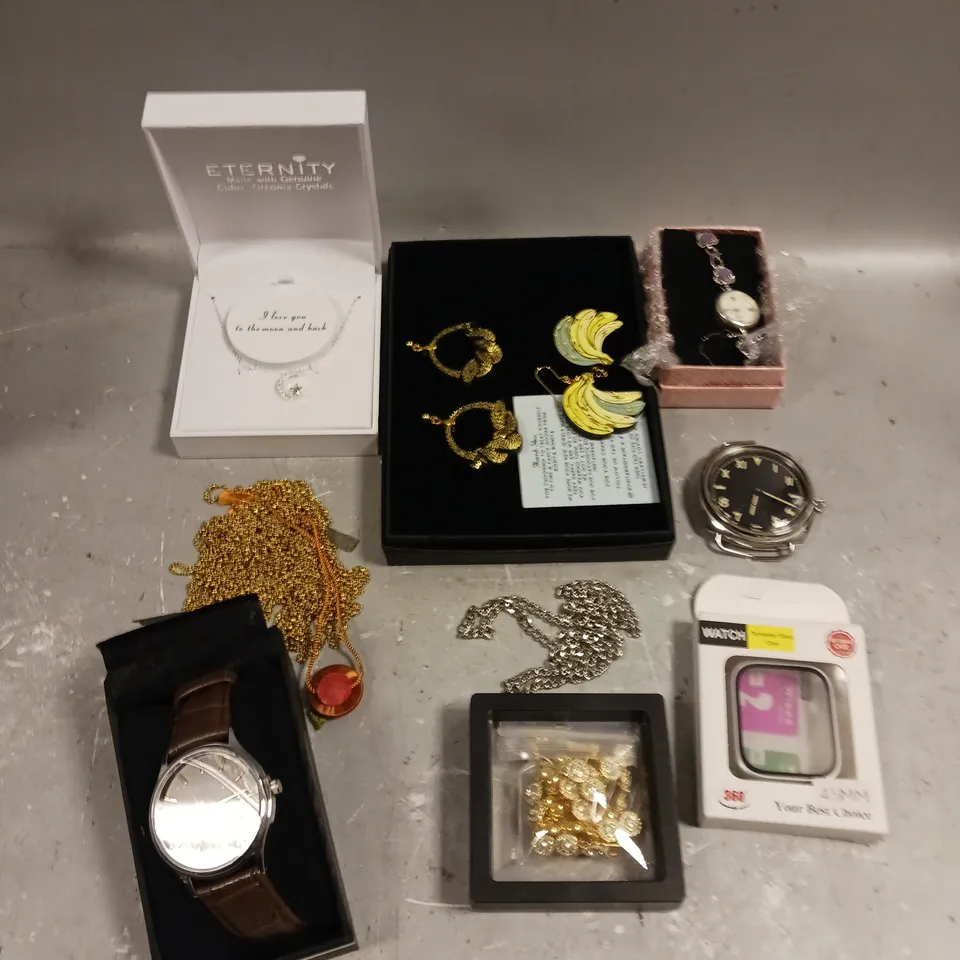 APPROXIMATELY 30 ASSORTED JEWELLERY PRODUCTS TO INCLUDE EARRINGS, NECKLACES, BRACELETS ETC 
