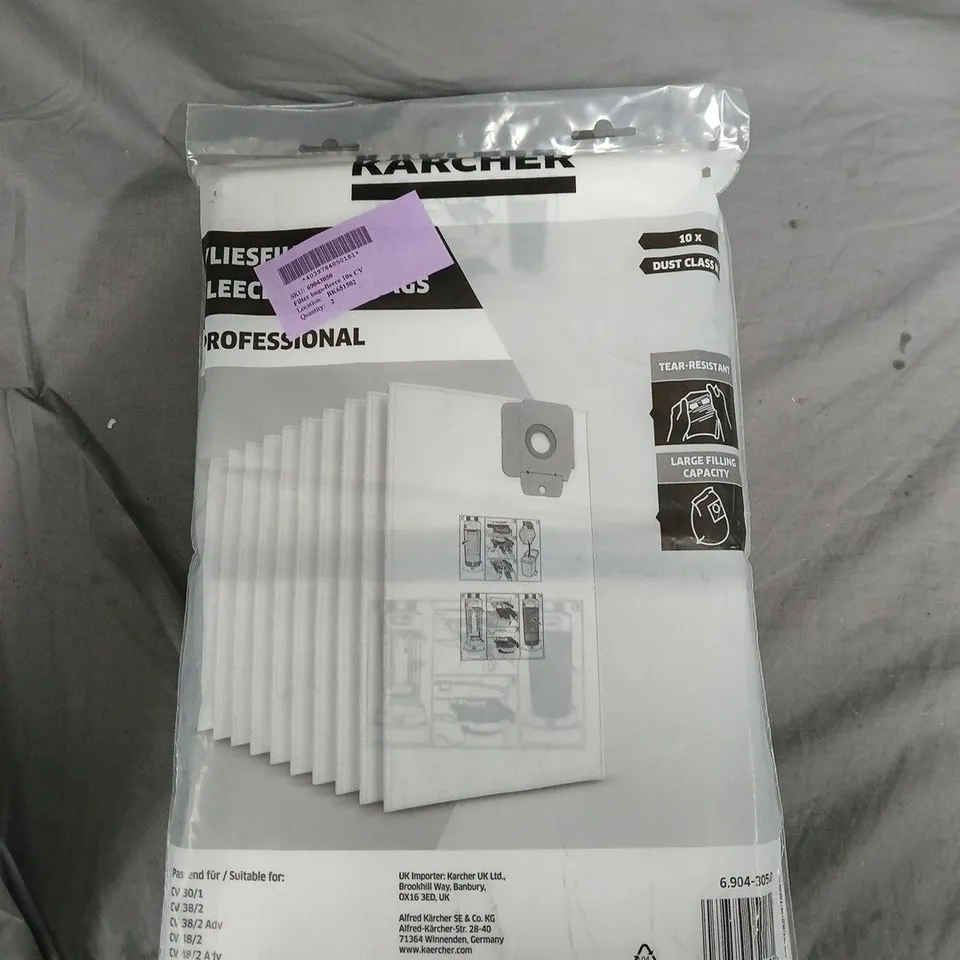 KÄRCHER PROFESSIONAL FLEECE FILTER BAGS – 10 PACK