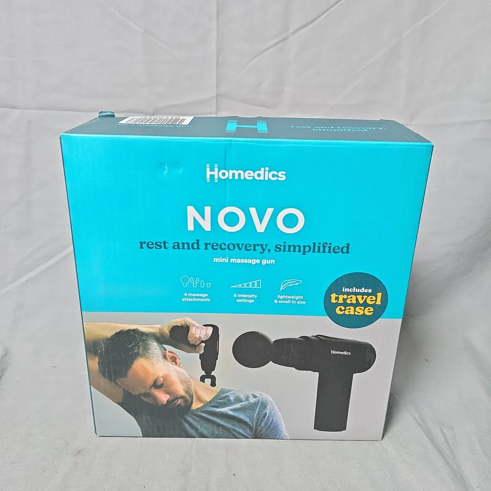 HOMEDICS NOVO REST & RECOVERY MINI MASSAGE GUN – WITH TRAVEL CASE