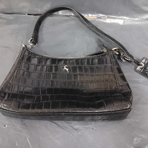 ASHWOOD SCOOP SMALL SHOULDER BAG BLACK CROC