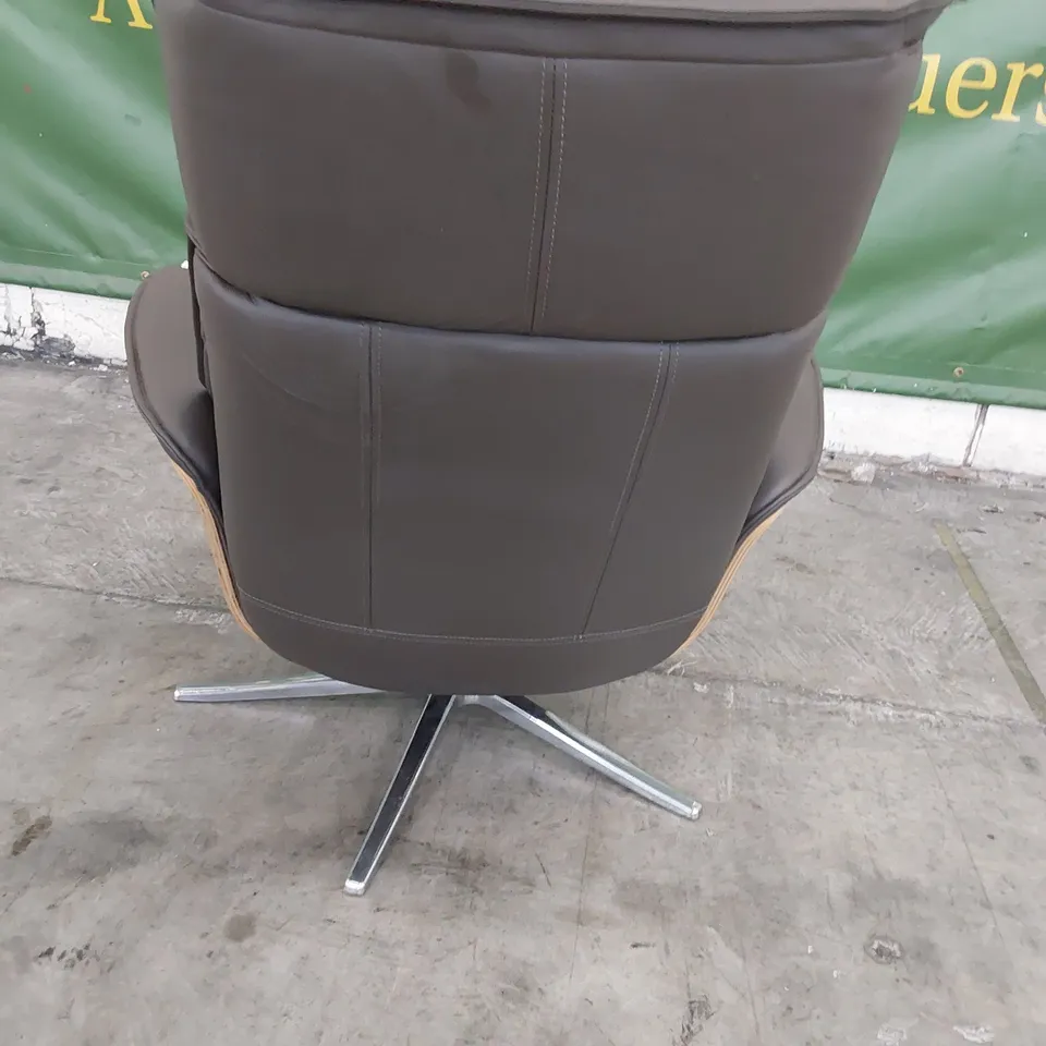 QUALITY BRITISH DESIGNER G PLAN OSLO POWER RECLINING SWIVEL CHAIR CAMBRIDGE EARTHY LEATHER 
