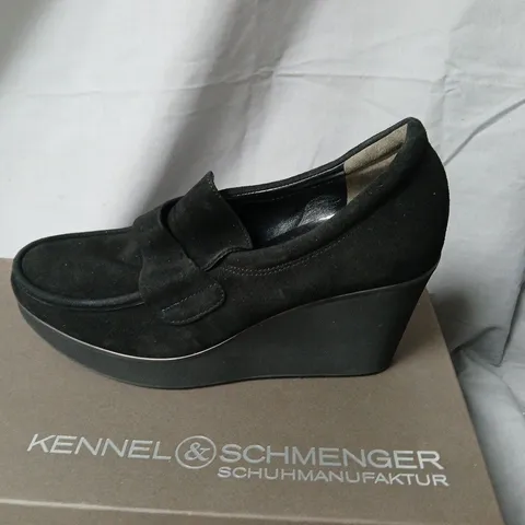 KENNEL & SCHMENGER BLACK HI-WEDGE SHOES, UK 3.5