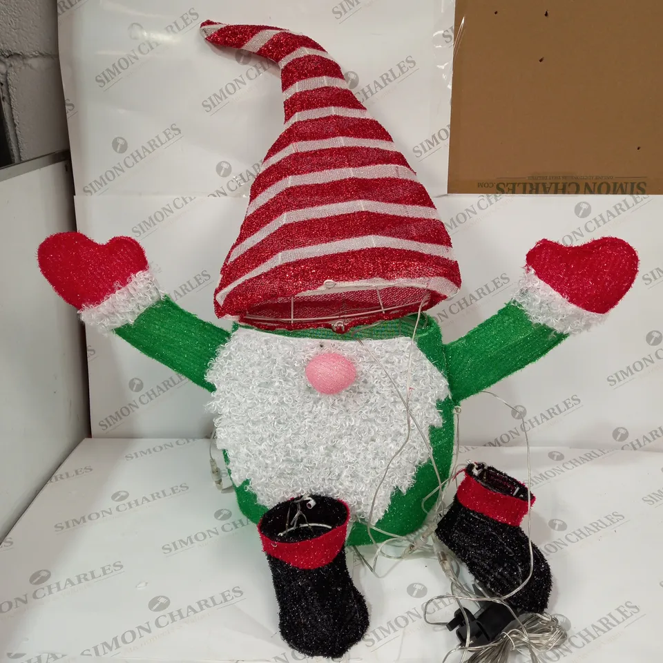 FESTIVE INDOOR OUTDOOR LARGE PRE-LIT GNOME