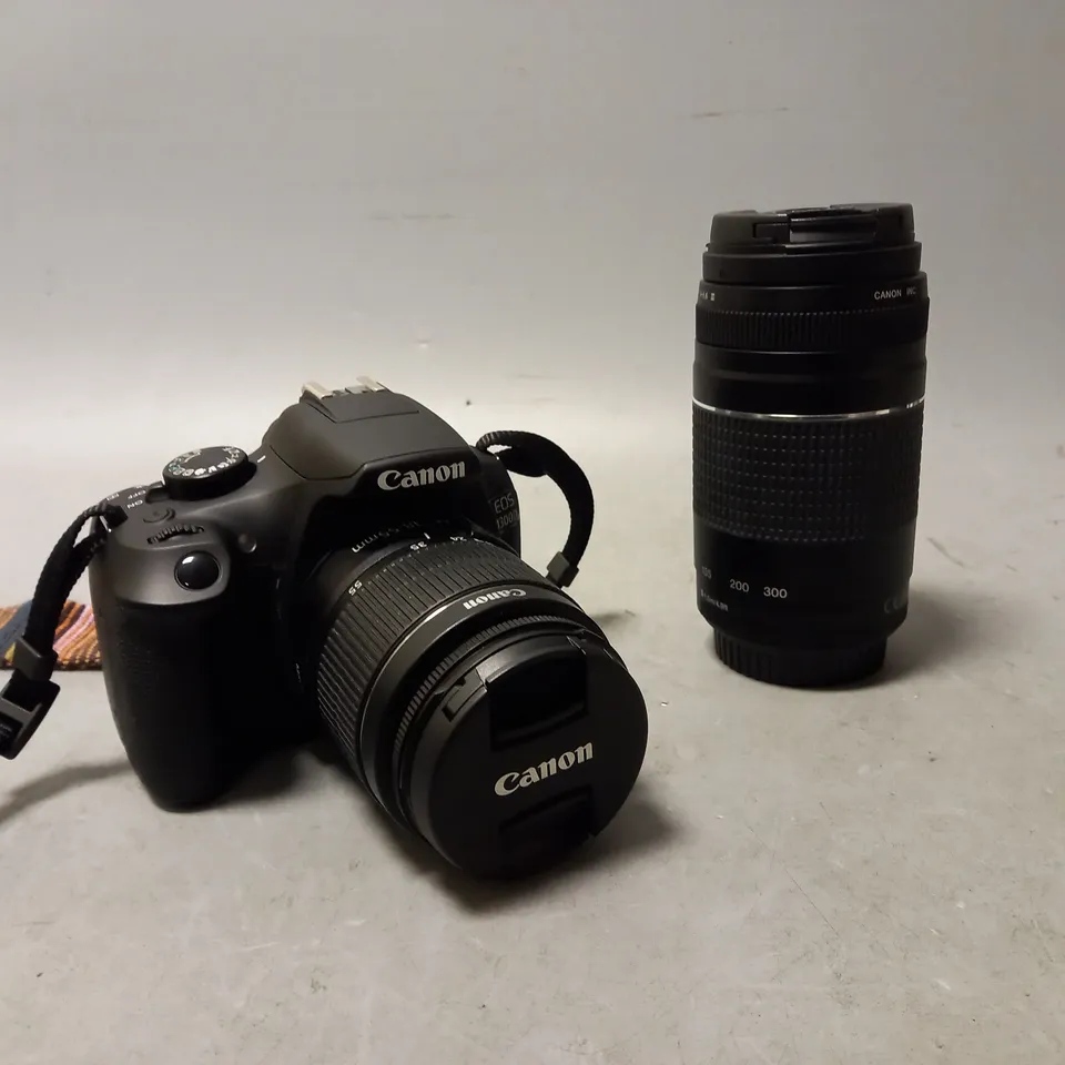 CANON EOS 1300D DIGITAL SLR WITH CANON ZOOM LENS 75-300MM & CARRY CASE