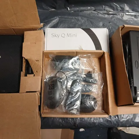 LOT OF 5 ASSORTED TECH ITEMS TO INCLUDE ELECTRIC LETTERBOX, SKY Q MINI AND DELL MOUSES